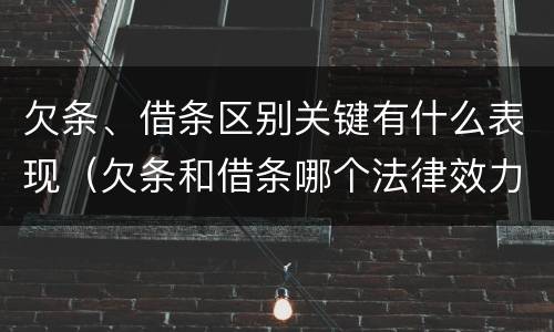 欠条、借条区别关键有什么表现（欠条和借条哪个法律效力强）