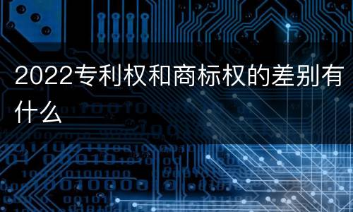 2022专利权和商标权的差别有什么
