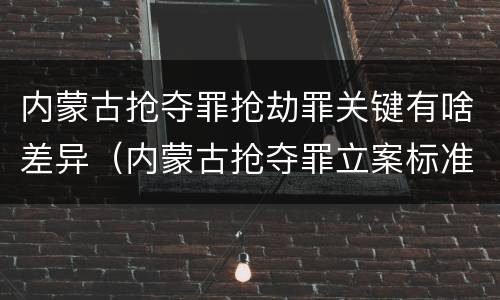 内蒙古抢夺罪抢劫罪关键有啥差异（内蒙古抢夺罪立案标准）