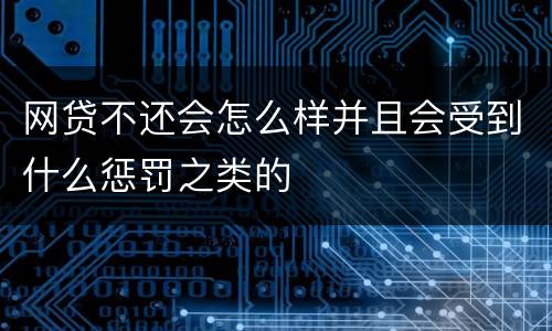 网贷不还会怎么样并且会受到什么惩罚之类的