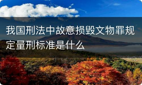 我国刑法中故意损毁文物罪规定量刑标准是什么