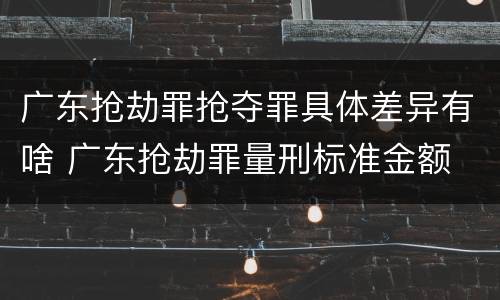 广东抢劫罪抢夺罪具体差异有啥 广东抢劫罪量刑标准金额