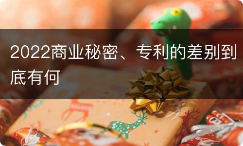 2022商业秘密、专利的差别到底有何