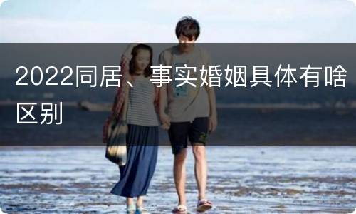 2022同居、事实婚姻具体有啥区别
