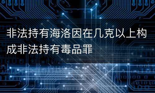 非法持有海洛因在几克以上构成非法持有毒品罪