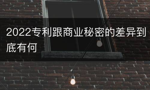 2022专利跟商业秘密的差异到底有何