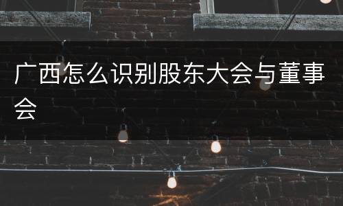 广西怎么识别股东大会与董事会