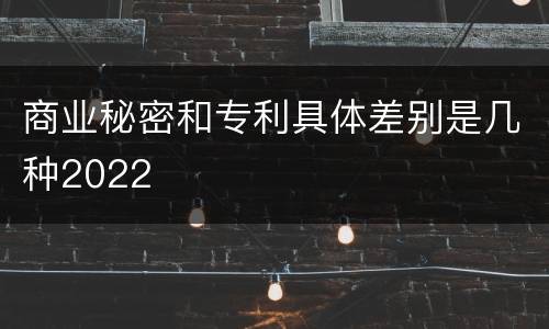 商业秘密和专利具体差别是几种2022