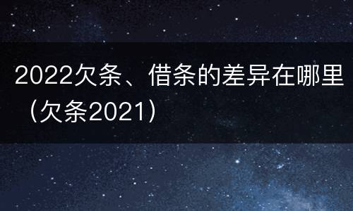 2022欠条、借条的差异在哪里（欠条2021）