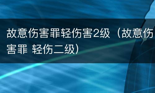 故意伤害罪轻伤害2级（故意伤害罪 轻伤二级）
