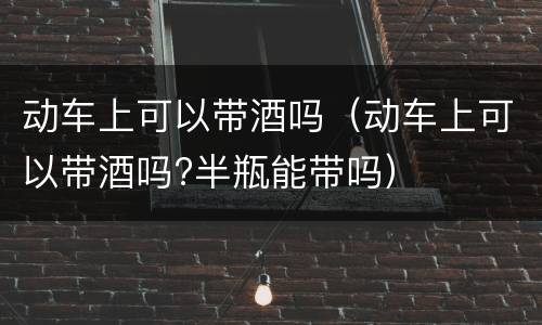 动车上可以带酒吗（动车上可以带酒吗?半瓶能带吗）