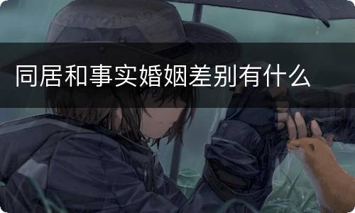同居和事实婚姻差别有什么