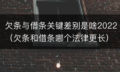 欠条与借条关键差别是啥2022（欠条和借条哪个法律更长）