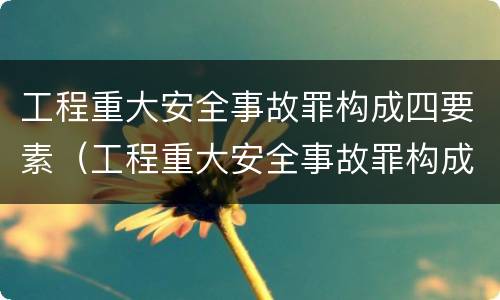 工程重大安全事故罪构成四要素（工程重大安全事故罪构成四要素是指）