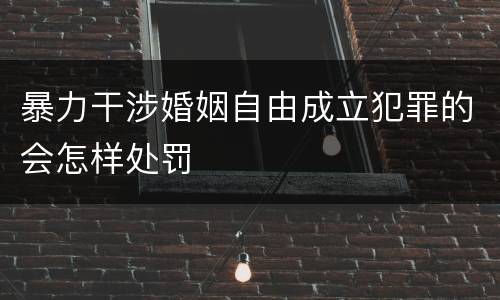 暴力干涉婚姻自由成立犯罪的会怎样处罚
