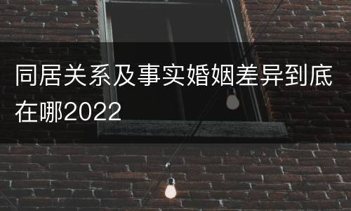 同居关系及事实婚姻差异到底在哪2022