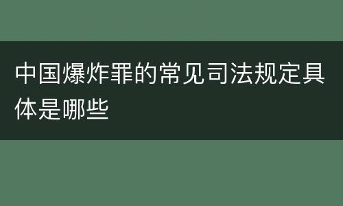 中国爆炸罪的常见司法规定具体是哪些