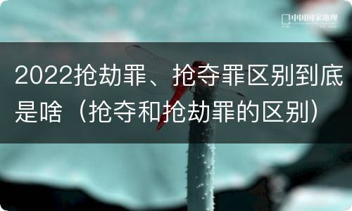 2022抢劫罪、抢夺罪区别到底是啥（抢夺和抢劫罪的区别）
