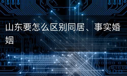 山东要怎么区别同居、事实婚姻