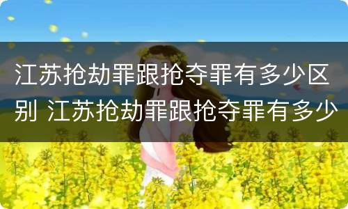 江苏抢劫罪跟抢夺罪有多少区别 江苏抢劫罪跟抢夺罪有多少区别呢