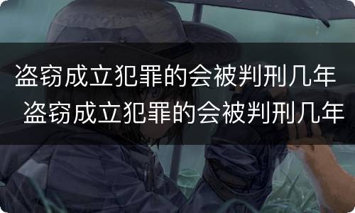 盗窃成立犯罪的会被判刑几年 盗窃成立犯罪的会被判刑几年吗