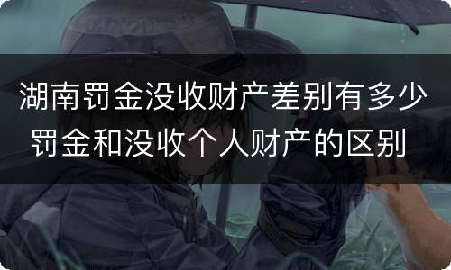 湖南罚金没收财产差别有多少 罚金和没收个人财产的区别