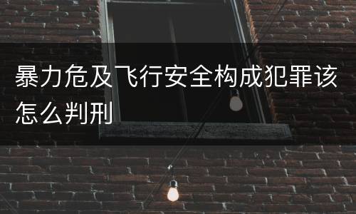 暴力危及飞行安全构成犯罪该怎么判刑