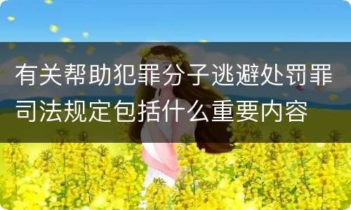 有关帮助犯罪分子逃避处罚罪司法规定包括什么重要内容