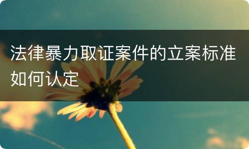 法律暴力取证案件的立案标准如何认定