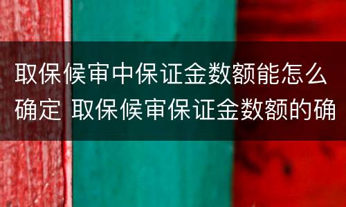 取保候审中保证金数额能怎么确定 取保候审保证金数额的确定
