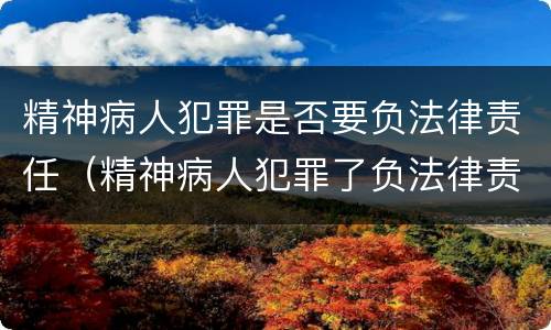 精神病人犯罪是否要负法律责任（精神病人犯罪了负法律责任吗）