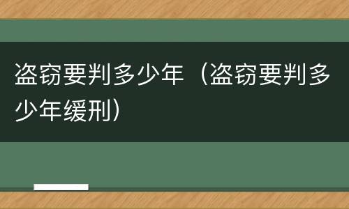 盗窃要判多少年（盗窃要判多少年缓刑）