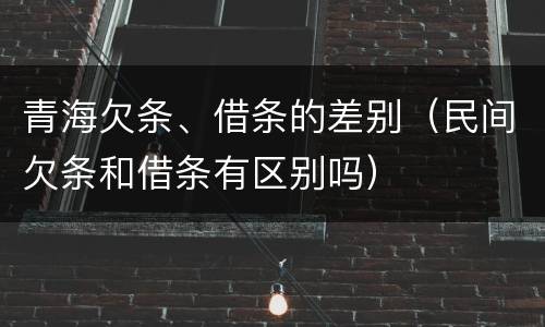 青海欠条、借条的差别（民间欠条和借条有区别吗）