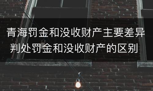 青海罚金和没收财产主要差异 判处罚金和没收财产的区别