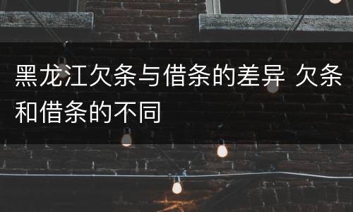 黑龙江欠条与借条的差异 欠条和借条的不同