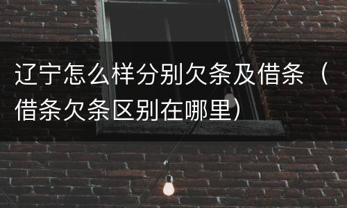 辽宁怎么样分别欠条及借条（借条欠条区别在哪里）
