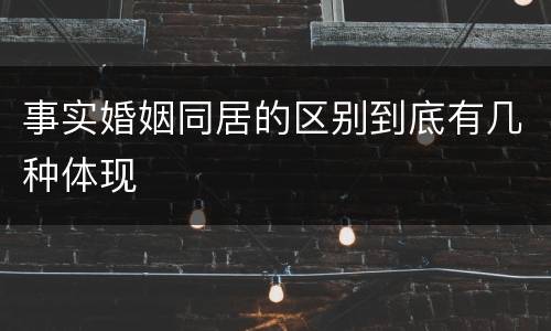 事实婚姻同居的区别到底有几种体现