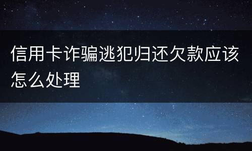 信用卡诈骗逃犯归还欠款应该怎么处理