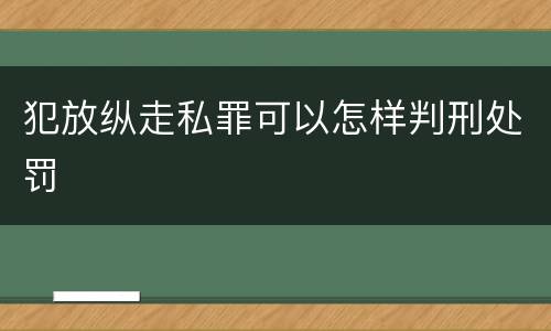 犯放纵走私罪可以怎样判刑处罚