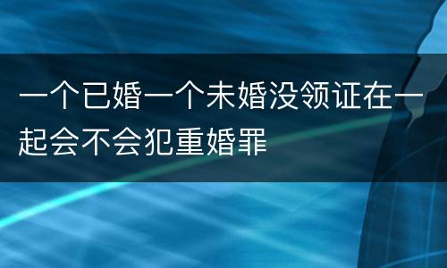 一个已婚一个未婚没领证在一起会不会犯重婚罪