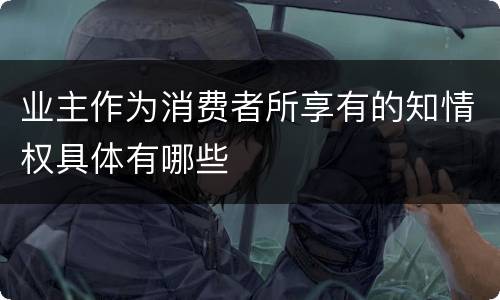 业主作为消费者所享有的知情权具体有哪些