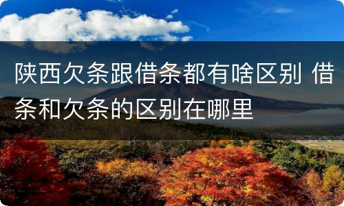 陕西欠条跟借条都有啥区别 借条和欠条的区别在哪里