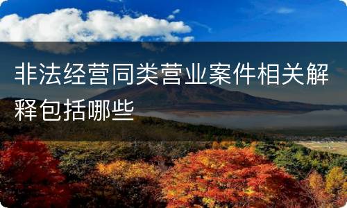 非法经营同类营业案件相关解释包括哪些