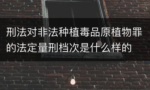 刑法对非法种植毒品原植物罪的法定量刑档次是什么样的