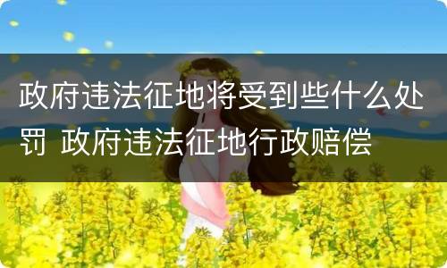 政府违法征地将受到些什么处罚 政府违法征地行政赔偿