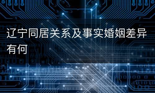 辽宁同居关系及事实婚姻差异有何