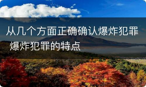 从几个方面正确确认爆炸犯罪 爆炸犯罪的特点
