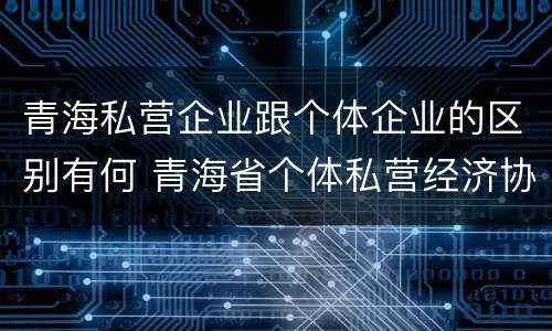青海私营企业跟个体企业的区别有何 青海省个体私营经济协会