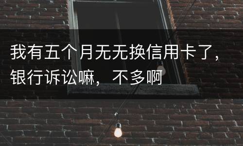 我有五个月无无换信用卡了，银行诉讼嘛，不多啊