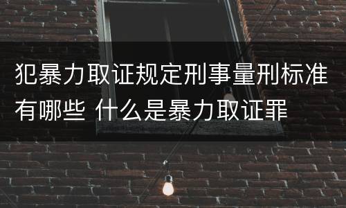 犯暴力取证规定刑事量刑标准有哪些 什么是暴力取证罪